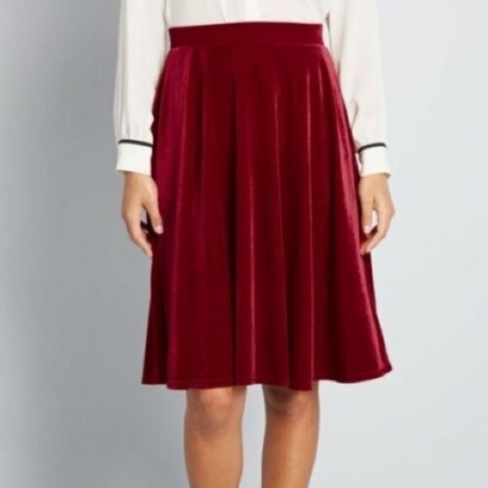 ModCloth red velvet skirt